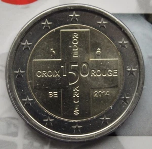 BELGIUM - 2 € Euro 2014 - Red Cross in Belgium 150 years UNCIRCULATED COIN - Picture 1 of 1
