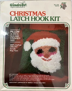 WonderArt Needle Crafts 15” x 15” Santa Latch Hook Kit 4787 sealed NIB Vintage - Picture 1 of 5