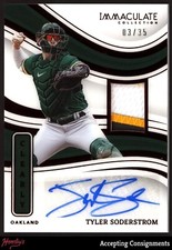 2023 Immaculate Collection Clearly Red #23 Tyler Soderstrom PATCH AUTO 03/35