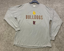 Minnesota Duluth Bulldogs Shirt Mens XXL Gray Long Sleeve Hockey University