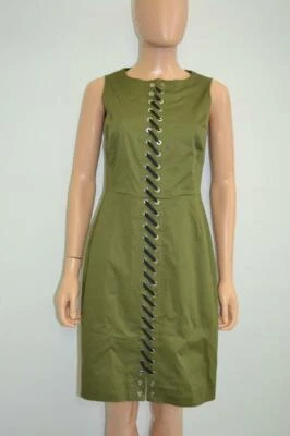 Vestido Altuzarra Algodón Oliva con Ojales Plateados con Cordones Negros 40/US 4 Foto 1 de 4