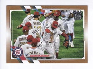 2021 Topps Series 1 #58 WASHINGTON NATIONALS Team Card 1560/2021 GOLD PARALLEL - Picture 1 of 3