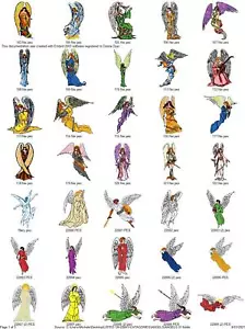 92 ANGELS Embroidery Machine Designs Patterns PES JEF HUS DST EXP VP3 USB DRIVE - Picture 1 of 12