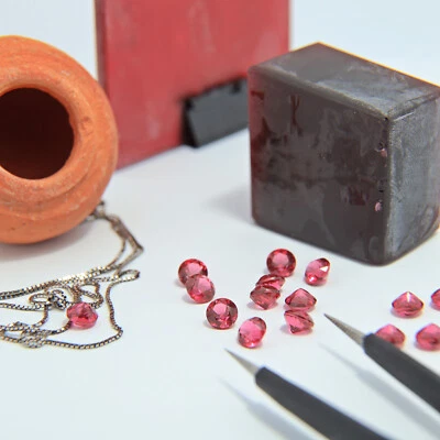 Rough Dark Ruby Nano Crystal Gem Heat Resistant Artificial Faceting Stone (RD) - Image 1 of 4