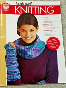 Boye I TAUGHT MYSELF KNITTING 76pg soft book & DVD 18 projects 2012 ENG FR SPAN - Picture 1 of 6