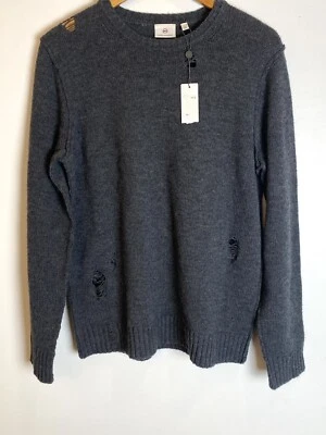 AG Adriano Goldschmied Men's Thoman Long Sleeve Destructed Crew Sweater S - Image 1 of 4