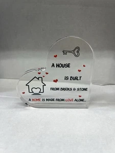 Placa Acrílica Nuevo Hogar Regalo Adorno Decoración Forma Dura Independiente 10cm - Imagen 1 de 8