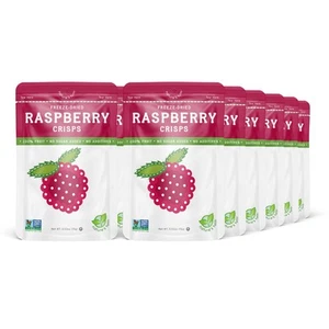 Nature’s Turn Freeze-Dried Fruit Snacks Raspberry Crisps Pack of 12 0.53 oz Each - Picture 1 of 9