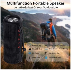 X21 Przenośny głośnik zewnętrzny Bluetooth wodoodporny, radio FM, Micro SD, czarny - Zdjęcie 1 z 5