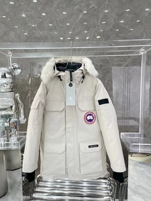 Canada Goose 08 Expedition Parka 白色女式羽绒服免运费 — 第 1/4 张图片