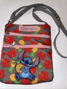 Lilo and stitch Crossbody Bag Tropical Design Zippers Adjustable Strap Excellent - Picture 1 of 13