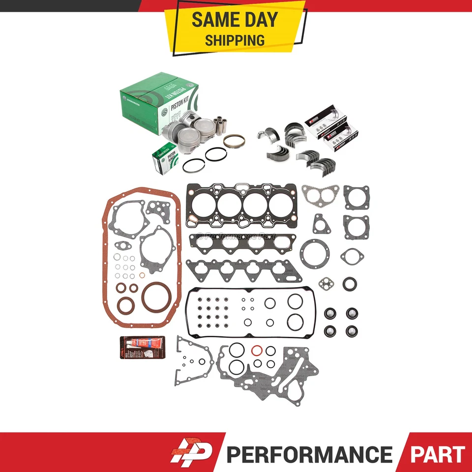 Juego completo de juntas pistones rodamientos aptos para 93-97 Mitsubishi Plymouth 4G64 Foto 1 de 4
