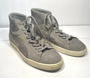 PUMA Suede Embossed Mid Hi Gray Sneakers Trainers 356340-16 US Size 11.5 *READ* - Picture 1 of 12