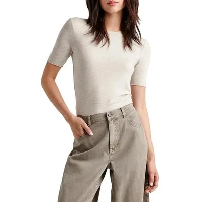 Espléndida Camiseta Mujer Roble Pálido Brezo Bambú Informal Cuello Redondo Manga Corta Talla L Foto 1 de 4