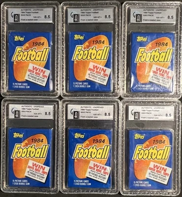 1984 Topps Football Wax Pack GAI 8.5 Elway, Marino Rookie RC? FROM A SEALED CASE - Image 1 of 4