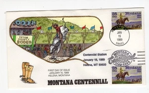 1989 25 cent Montana FDC Collins Cachets, Scott #2401 - Picture 1 of 1