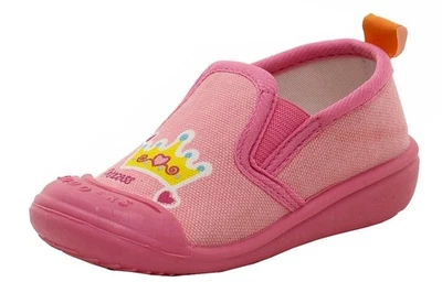 Skidders Infant Toddler Girl's Pink Princess Tiara Canvas Slip On Shoes - Image 1 of 4