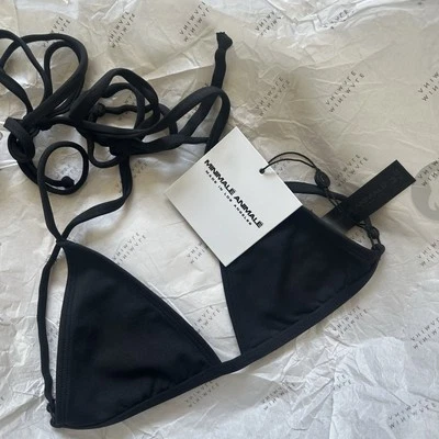 Minimale Animale - LUCID HALTER BIKINI TOP - Dark Seas Black - XS - Made In USA - Image 1 of 4