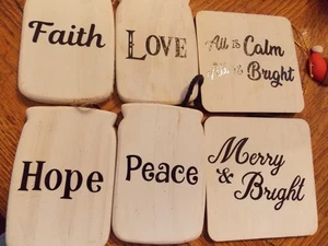 6 Stück Motivierende Zitate Holzschilder Wanddeko Landhausstil Neu - Bild 1 von 4