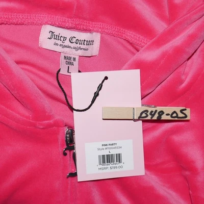 JUICY COUTURE Velour Tracksuit Pink Party 2 PC Gift Set Rhinestone Bling Crown - Image 1 of 4