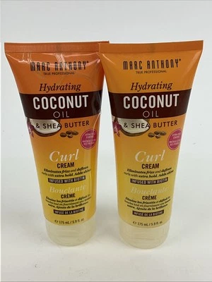 2 Pack Marc Anthony Coconut Oil & Shea Butter Hydrating Curl Cream 5.9 oz RARE - Image 1 of 3