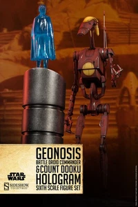 SIDESHOW STAR WARS BATTLE DROID COMMANDER & COUNT DOOKU 12" 1/6 FIGURE NEW *US* - Picture 1 of 13