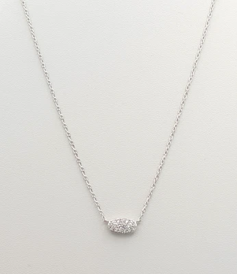 Ajuste Kendra Scott. Collar Colgante Pavé Rodio Chapado en Cristal Blanco con DB Foto 1 de 4