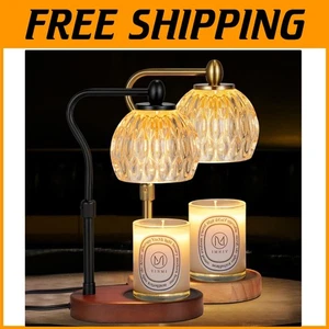 Retro Candle Warmer Lamp Set, Height Adjustable - Gold+Black - Picture 1 of 9