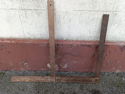 2 anciennes équerres pour ferme charpente menuisier déco indus - Photo 1/2