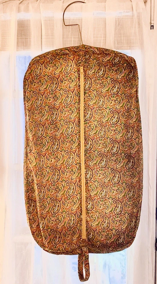 Винтажная сумка для одежды вешалка стойка пейсли шелковистая ткань молния читать - Изображение 1 из 4