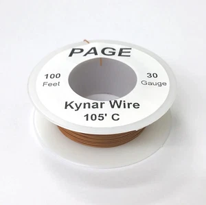 100' Page 30AWG BROWN KYNAR Insulated Wire Wrap Wire 100 Foot Roll ~ Made In USA - Picture 1 of 1