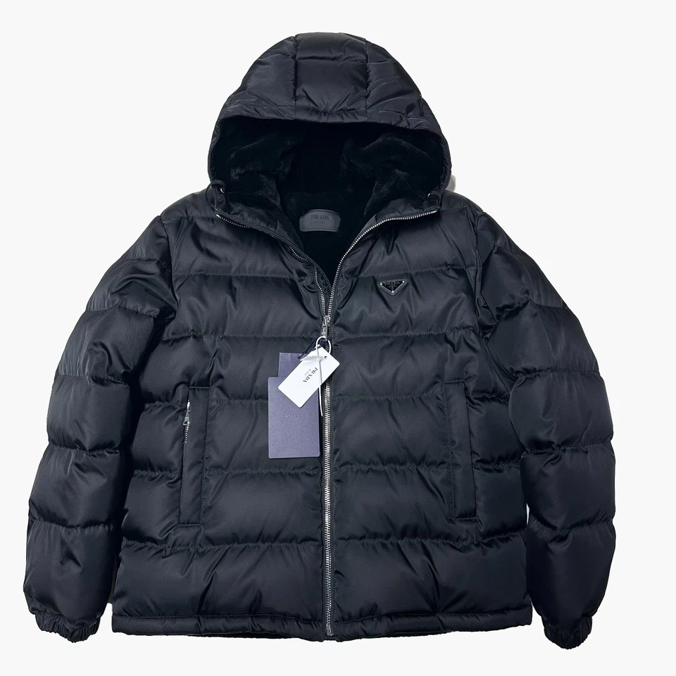 PRADA RRP £4900 SHEARLING SIZE LARGE 50 JACKET MENS DOWN PUFFER RE-NYLON BLACK L - Image 1 of 4