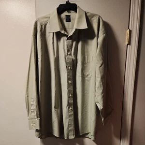 Joseph Feiss Men's 18.5 34/35 Button Up Green Long Sleeve Shirt EUC - Picture 1 of 6