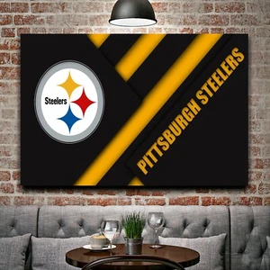 Pittsburgh Steelers NFL Team Football Home Decor Art Print EXTRA LARGE 66"x44" - Picture 1 of 4