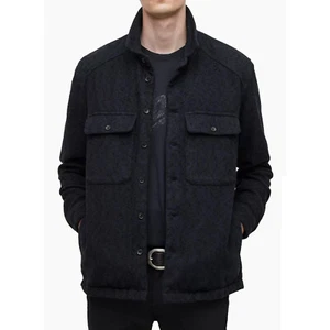 John Varvatos Collection Men's Tucker Textured Button Pocket Shirt Jacket Navy - Picture 1 of 6