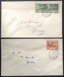 JERSEY 1943 German Occupation First Day Covers pair 1d scarlet and ½d green pair - Picture 1 of 2