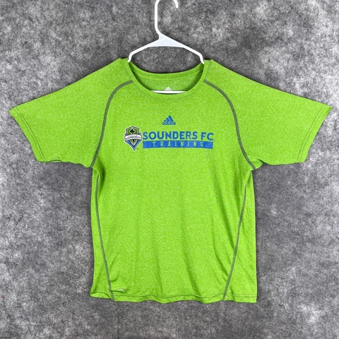 Seattle Sounders Shirt Womens XL Green Tee Short Sleeve Adidas MLS Training Camp Cover