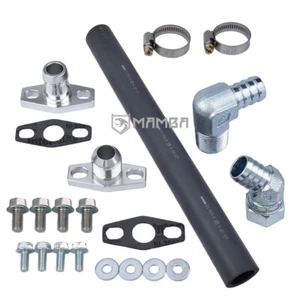 Kit de línea de manguera de drenaje de retorno de aceite turbo MAMBA 50 cm Garrett GT3071R GTX3071R - Imagen 1 de 6