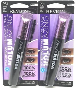 (2) Revlon Volumazing Mascara 0.30 fl oz Sealed Waterproof 951 - Blackest Black - Picture 1 of 3
