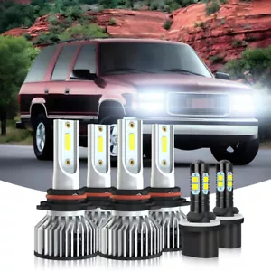 For 1999-2002 GMC Sierra 1500 2500 - Combo 6x LED Headlights+Fog Light Bulb Kit - Picture 1 of 22