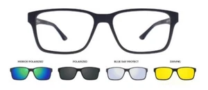 Occhiale da Vista / Eyeglasses ULTEM U-225 54-16 C04M 4 Clip Sole/Luce Blu/Guida - Picture 1 of 5