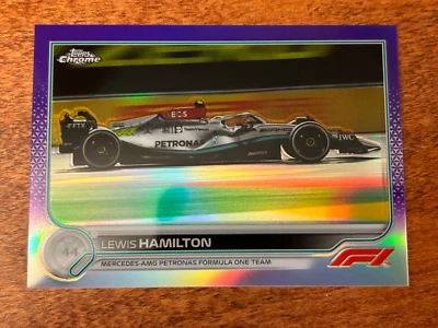 2022 Topps Chrome Formula 1 F1 Lewis Hamilton #111 Purple Refractor /399 SP - Image 1 of 2