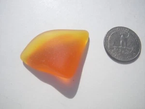 Sea Glass, Beautiful Orange with a Yellow Edge - Picture 1 of 6
