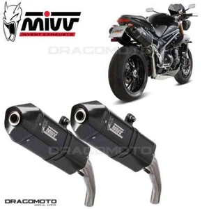double échappement TRIUMPH SPEED TRIPLE 1050 2015 MIVV Speed Edge Noir - Photo 1/4