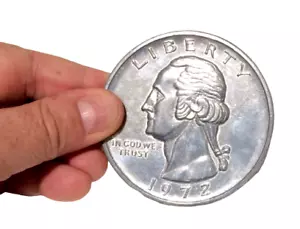 METAL JUMBO 3" US QUARTER COIN finale per Misers Dream Prop Gimmick Big Silver - Foto 1 di 11