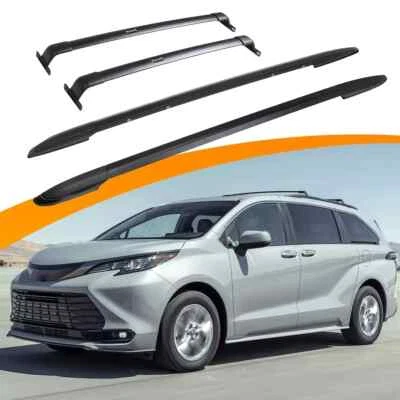 4 piezas rieles de techo negros y barras transversales para accesorios Toyota Sienna 2021-2024 Foto 1 de 4