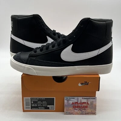 Size 9 - Nike Blazer '77 Vintage Mid Black Sail Leather (BQ6806-002) - Image 1 of 4