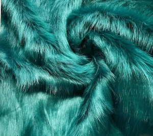 Super Luxury Faux Fur Fabric Material - PETROL - Picture 1 of 2