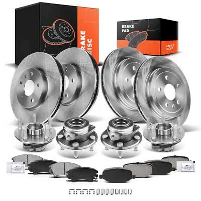 Disc Rotor & Ceramic Brake Pad + Hub Bearing for Chevrolet Camaro Front & Rear Foto 1 de 4