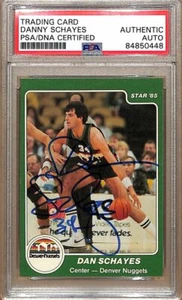 1984-85 Star Company #146 Danny Schayes Nuggets tarjeta firmada PSA/ADN 179114 - Imagen 1 de 2
